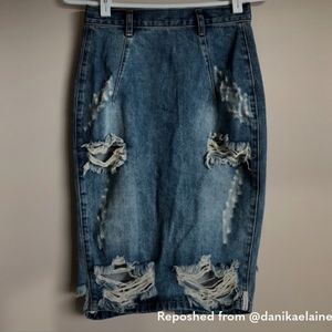 One x One Teaspoon High Waist Jean Skirt